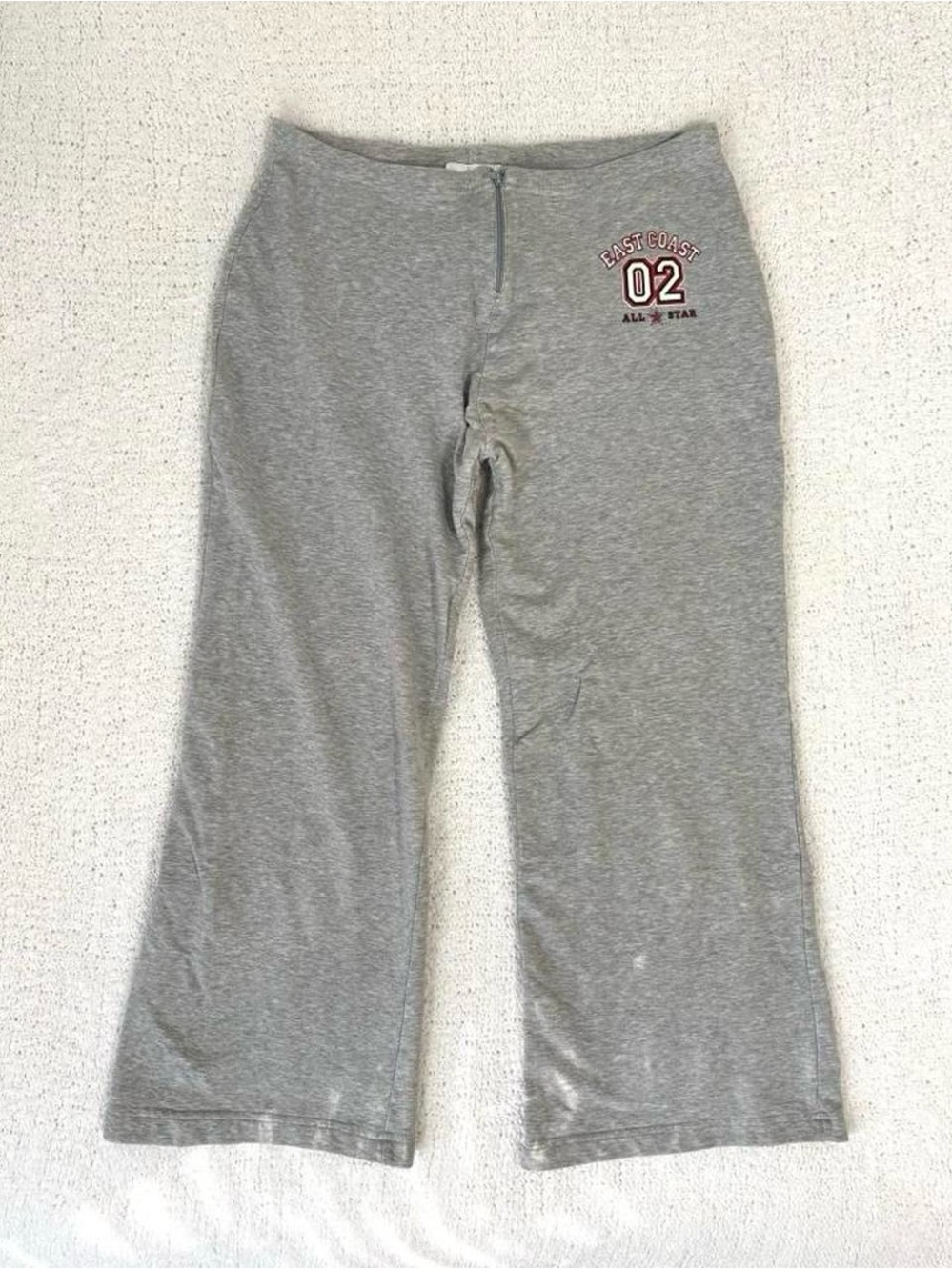 Y2K Derek Heart low rise flare crop sweatpants
